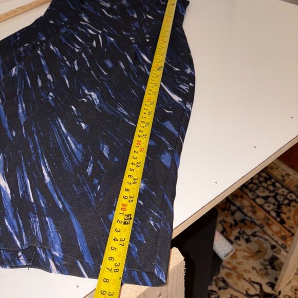 Milly Black Navy Brushstroke V Sheath Cocktail Business Formal Dress Size 4 - Picture 8 of 9